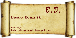 Benyo Dominik névjegykártya